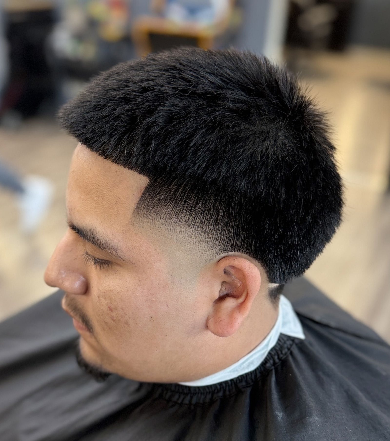 Box cut with clean taper
