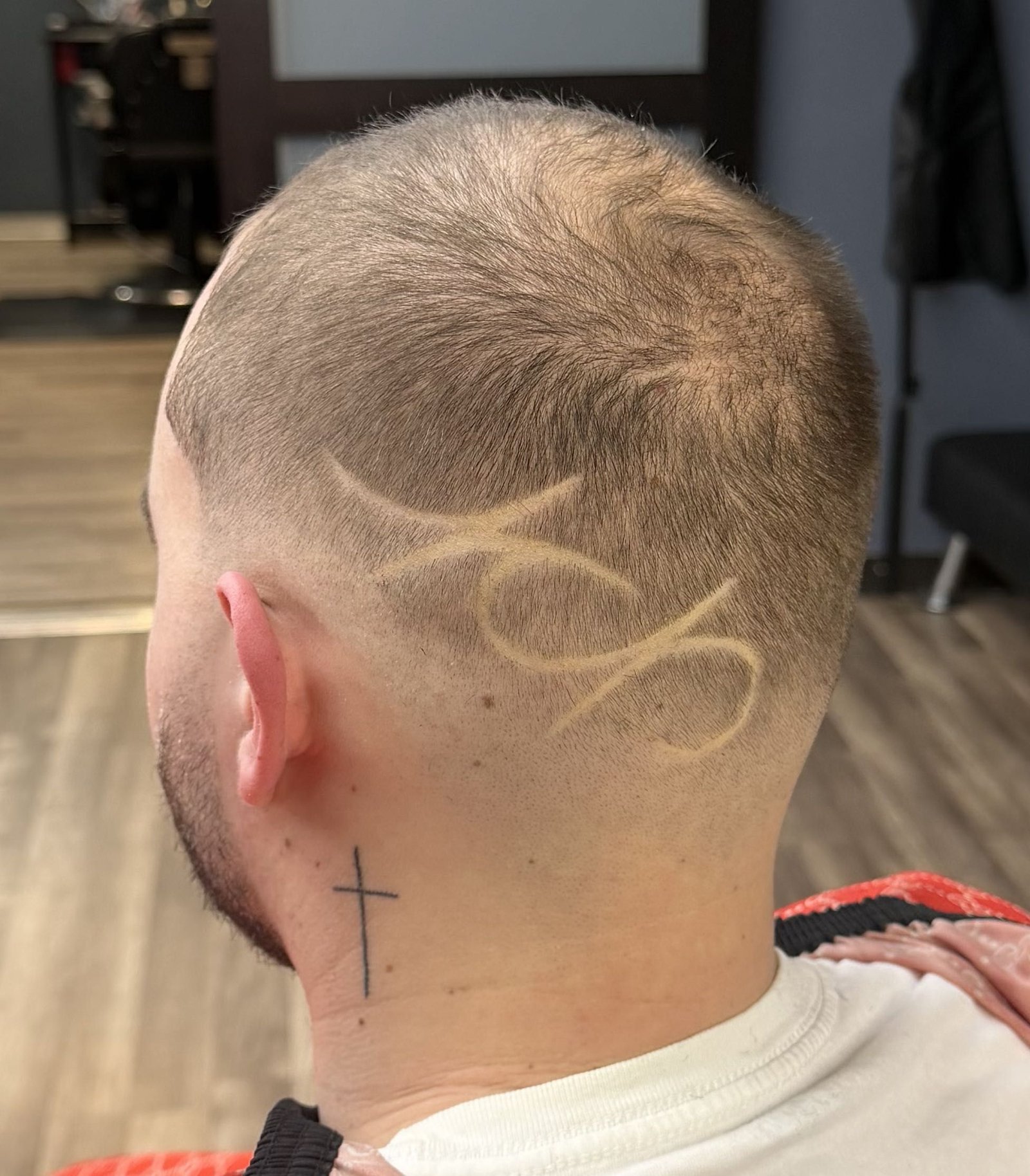 Bald fade with freestyle design